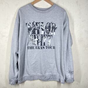 TAYLOR SWIFT 2023 Gray THE ERAS TOUR Official Crewneck Sweatshirt XXL